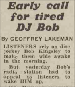 Early call for tired DJ Bob