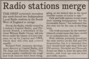 Radio stations merge – July 1991