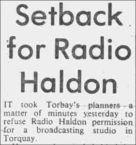 Setback for Radio Haldon
