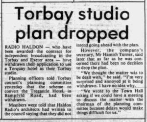 Torbay Studio plan dropped